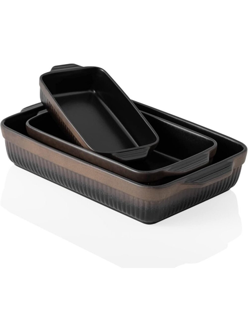 Rectangular Ceramic Baking Dishes Set - Lasagna & Casserole Pans, 9x13 Inch